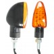 PAR PISCAS UNIVERSAIS CURTO TRIANGULAR PRETO VIDRO LARANJA LEDS