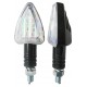 PAR PISCAS UNIVERSAIS TRIÂNGULO PRETO VIDRO BRANCO LEDS
