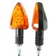 PAR PISCAS UNIVERSAIS TRIÂNGULO PRETO VIDRO LARANJA LEDS