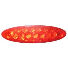 FAROLIM OVAL 15 LED VIDRO VERMELHO