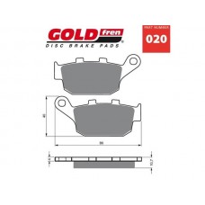 PAR PASTILHAS TRAVÃO GOLD FREN 020 S3