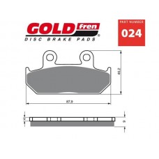 PAR PASTILHAS TRAVÃO GOLD FREN 024 S3