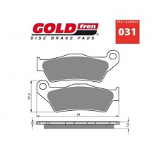 PAR PASTILHAS TRAVÃO GOLD FREN 031 K1