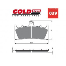 PAR PASTILHAS TRAVÃO GOLD FREN 039 S3