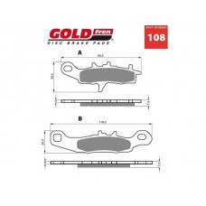 PAR PASTILHAS TRAVÃO GOLD FREN 108 K1