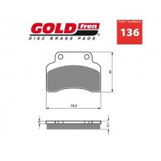 PAR PASTILHAS TRAVÃO GOLD FREN 136 AD