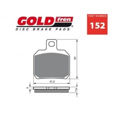 PAR PASTILHAS TRAVÃO GOLD FREN 152 AD