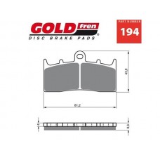 PAR PASTILHAS TRAVÃO GOLD FREN 194 S3