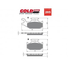 PAR PASTILHAS TRAVÃO GOLD FREN 205 K1