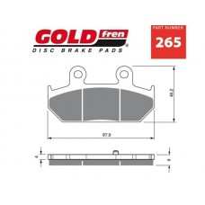 PAR PASTILHAS TRAVÃO GOLD FREN 265 S3