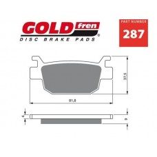 PAR PASTILHAS TRAVÃO GOLD FREN 287 AD