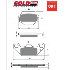 PAR PASTILHAS TRAVÃO GOLD FREN 091 AD